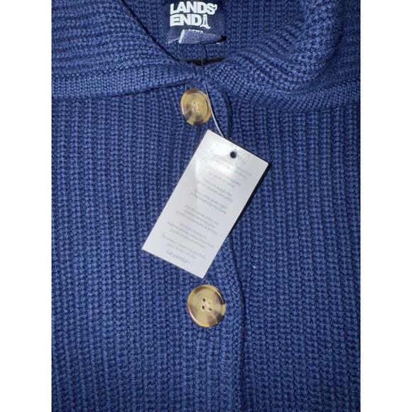 NEW Lands End Drifter Sailor Collar Cardigan Navy Lg Buttons MSRP $99 - Picture 8 of 8